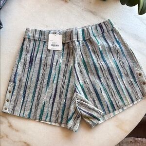 Striped Women's Shorts in Gray and Blue